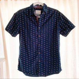 Denim & Flower Short Sleeve Fox Shirt 🦊